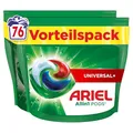Produktbild: Ariel Waschmittel Pods All-in-1, Flüssigwaschmittel Kapseln 76 Waschladungen, Universal+, Kraftvolle Fleckentfernung ab der 1. Wäsche