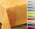 Produktbild: Wachstuchtischdecke abwischbar, OVAL RUND ECKIG, fleckenabweisende Gartentischdecke Marmorstein, zuschneidbare Wachstuch Tischdecke (Eckig 140x180 cm, Orange)
