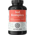 Produktbild: NATURE LOVE® Jod Komplex Schilddrüse – 180 Kapseln – mit Jod, Selen, L-Tyrosin, Vitamin B & D