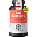 Produktbild: NATURE LOVE® Jod Komplex für die Schilddrüse - 180 Kapseln - mit Jod, Selen