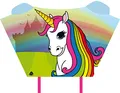 Produktbild: HQ Design - Sleddy, Kinderdrachen Flugdrachen Drachen zum steigen Lassen, wenig Wind ab 5 Jahren, 50x76cm+1.9m Drachenschwanz, inkl. 17kp Polyesterschnur 40m auf Spule, 2-6 Bft (Unicorn)