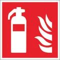 Produktbild: Brandschutzschild Feuerlöscher Folie selbstklebend (B x H) 150mm x 150mm ISO 7010 1St.