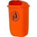 Produktbild: STIER Abfallbehälter mit Regenhaube 50 l orange BxTxH 432x334x745 mm