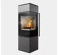 Produktbild: Kratki Kaminofen PRO Kaminofen schwarz REN/S links 7 kW Brennkammer weiss, 7,30 kW, Ecksichtscheibe