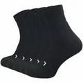 Produktbild: GAWILO Laufsocken für Herren mit Kompression und Polsterung in bunt, schwarz & weiß (5 Paar) Anatomisch korrekt für den linken und rechten Fuß gestrickt schwarz 47-50