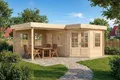 Produktbild: Alpholz 5-Eck Gartenhaus Pepe aus Holz 618x462cm mit 28 mm Wandstärke in Naturbelassen