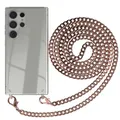 Produktbild: Handyhülle Metall Kette für Samsung Galaxy S24 Ultra Hülle WechselGurt Rose-Gold