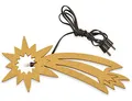 Produktbild: Riffelmacher LED Komet aus Holz 12cm mit 4.5V Anschluss 78296 | Gold - Krippenzubehör Bethlehemstern Kometenschweif Beleuchtbar Weihnachtskrippe