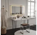 Produktbild: Vicco Schminktisch Sannar, Weiß/Schwarz, 110 cm mit LED-Spiegel