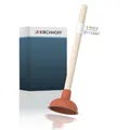 Produktbild: Kirchhoff 99908100 Profi-Pömpel 115 mm, Saugglocke für verstopfte Waschbecken, Küchenspüle, WC-Pümpel zur chemielosen Reinigung, Kleiner Abflussreiniger bei Verstopfung, Rot