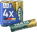 Produktbild: VARTA Batterien AA, wiederaufladbar, 4 Stück, Power on Demand Recharge Accu, Akku, 2100 mAh Ni-MH, ohne Memory Effekt, vorgeladen, in umweltschonender Verpackung, sofort einsatzbereit