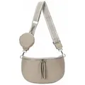 Produktbild: ITALYSHOP24 Gürteltasche Damen XL Gürtel- Bauchtasche Umhängetasche Cross Bodybag Handytasche, LEICHT Gewicht ZUSATZ Tasche Brusttasche Schultertasche Taschengurt beige 34 cm x 21 cm x 13 cm
