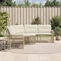 Produktbild: vidaXL Gartensofa in L-Form mit Kissen und Fußbank Beige Poly Rattan