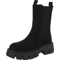 Produktbild: Ital-Design Damen Stiefeletten Chelsea Boots Wildlederoptik, Textiloptik Plateaustiefeletten 90152878 Schwarz Gr. 39 - Schwarz - 39