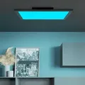 Produktbild: BRILLIANT schwarze LED Panel Deckenleuchte ABIE | dimmbar Deckenlampe mit RGB-Beleuchtung | 40x40cm | 24 W 2400 Lumen 2700-6200 Kelvin | Metall/Kun... - Schwarz
