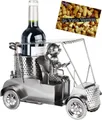 Produktbild: BRUBAKER Weinflaschenhalter Flaschenhalter Golfspielerin in einem Golfcart - Metall Skulptur Golf, (1-St), Geschenk für Golferin Golf-Fans und Sportler