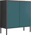 Produktbild: Schuhkommode / Kommode BEN 4 inkl. Metallfüße in anthrazit / petrol, Push-to-open, (BxHxT) 79x88x33 cm
