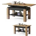 Produktbild: All4All Couchtisch Astra - Kaffeetisch - Wohnzimmertisch – Sofatisch mit Ablage - höhenverstellbar - kompakte Größe - Sofatisch - 110x68cm - 05 - Artisan Eiche + ANTHRAZIT