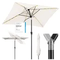 Produktbild: Sekey Aluminum Rechteckiger Sonnenschirm 200x300 cm mit Solar-LED & Kurbel