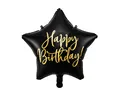 Produktbild: Folienballon Happy Birthday schwarz gold 45cm Helium Geschenk Party Dekoration