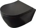 Produktbild: Belvit WC Schwarz Matt Spülrandlos Wand WC mit Taharet / Bidet Funktion Softclose Deckel Toilette Hängend