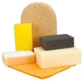 Produktbild: NIGRIN Auto Wasch-Set sechsteilig Insektenschwamm Autoschwamm 2 Universal-Schwämme , Handschuh Allzwecktuch, Gelb, Orange, Schwarz, Creme