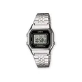 Produktbild: Casio Damen-Armbanduhr, Quarz, 0 mm, schwarzes Zifferblatt, silberfarbenes Stahlarmband, LA680WEA-1EF, Armband