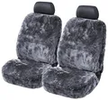 Produktbild: Torrex 2Stk Lammfell-Sitzbezug - kein Patchwork - Vollbezug mit allgemeiner Betriebserlaubnis (ABE) Universalgröße (Farbe Anthrazit, 2 Bezüge)