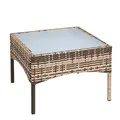 Produktbild: ESTEXO Polyrattan Beistelltisch Rattan Tisch Gartentisch Balkontisch Loungetisch Möbel (Beige/Braun)