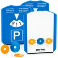 Produktbild: com-four® 3X Parkscheibe mit Eiskratzer, Gummilippe und 3 Einkaufswagenchips - Parkuhr aus ABS-Kunststoff (03 Stück - Parkscheibe mit Chip)