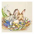 Produktbild: Serviette IHR Kuschelhasen 33x33cm Serviettentechnik Motivserviette