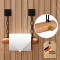 Produktbild: DEKAZIA® Toilettenpapierhalter Holz | Toilettenpapierhalter ohne Bohren schwarz | Klopapierhalter ohne Bohren | Klorollenhalter ohne Bohren | WC Papier Halterung | Klopapier Halterung WC Rollenhalter