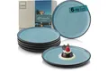 Produktbild: SÄNGER Teller-Set Granada (6-tlg), 6 Personen, Steingut, Handmade, Blau mit schwarzem Rand, VALUE COLLECTION