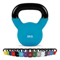 Produktbild: MSPORTS Kettlebell Neopren 2 – 30 kg inkl. Übungsposter (8 Kg - Blau) Kugelhantel