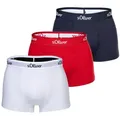 Produktbild: s.Oliver Herren Boxershorts, 3er Pack - Trunks, Hipsters, Baumwoll-Stretch Rot/Marine/Weiß L