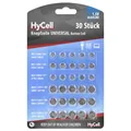 Produktbild: HyCell Alkaline Knopfzellen Set AG1, AG3, AG4, AG10, AG12, AG13, 1,5V, 30 Stück, Knopfzellenbatterie, für Uhren, Spielzeug, Taschenrechner, Fernbedienung