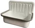 Produktbild: kör4u Ausgussbecken Stahl weiß Waschbecken Spülbecken Wandmontage B-Ware NEU