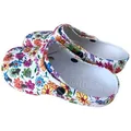 Produktbild: VewoTex Damen Clogs Blumen » günstige Damenschuhe » Blumenmuster Badeschlappen Clog (1 Paar Schuhe, 2-tlg., Kein Set) » Sommer Garten Schuhe » Badelatschen mit Riemen und Cut-Outs bunt 38-39 EU