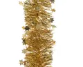 Produktbild: Kaemingk Girlanden, Weihnachtsgirlande Lametta mit Sternen 9cm x 2,7m - Hellgold
