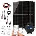 Produktbild: SUNOVA - Balkonkraftwerk 1720W Komplettset mit 4 x 430W Bifazial Module Glas-Glas der Marke Sunova Solar, Steckdose, APsystems Wechselrichter, 5 Meter Schutzkontakt-, 4 x 2 Meter DC-Kabel, 2 x Adap...
