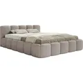 Produktbild: Selsey Cloudy Low - Polsterbett 160x200 mit Bettkasten und Metallrahmen-Lattenrost, hellgrau Bouclé - Hellgrau