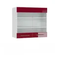 Produktbild: Vicco Küchenglasschrank, Bordeaux, Weiß, Holzwerkstoff, 3 Fächer, Rechteckig, 80x72x34.1 cm, Küchen, Küchenmöbel, Küchenschränke, Küchenoberschränke