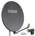 Produktbild: Schwaiger SAT Anlage Aluminium 88cm Set Quad LNB ASTRA HD tauglich anthrazit