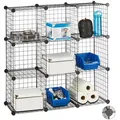Produktbild: Relaxdays Steckregal, Schwarz, Kunststoff, Metall, 96x96x32 cm, Wohnzimmer, Regale, Bücherregale