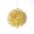 Produktbild: LED 3D Design Drahtkugel SPHERE - warmweiße LED, Kugelleuchte für Innen und Außen (30cm gold)