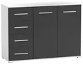 Produktbild: MOEBLO Kommode KOM001 (Kommode Sideboard Schubladenkommode, Highboard Schrank Beistelltisch mit 2 Türen und 4 Schubladen), (BxHxT): 135x95x45 cm
