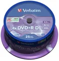 Produktbild: 25 Verbatim DVD+R 8,5Gb DL 8x Double Layer Rohlinge Matt Silver Spindel 43757