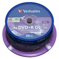 Produktbild: 1x25 Verbatim DVD+R Double Layer 8x Speed, 8,5GB matt silver DVD+R 12cm