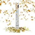 Produktbild: Relaxdays 10 x Party-Popper 40 cm, 6-8 m Effekthöhe, Hochzeitsdeko Konfetti-Kanone, Hochzeitsgeschenke, Gold