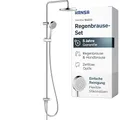 Produktbild: HANSA BASIC Duschsystem|Komplettset zum Anschluss an eine Armatur, Set aus Regendusche, Duschkopf mit Schlauch & wasserführender Duschstange I Regenbrause mit Kugelgelenk|Mit Antikalk Funktion|Chrom